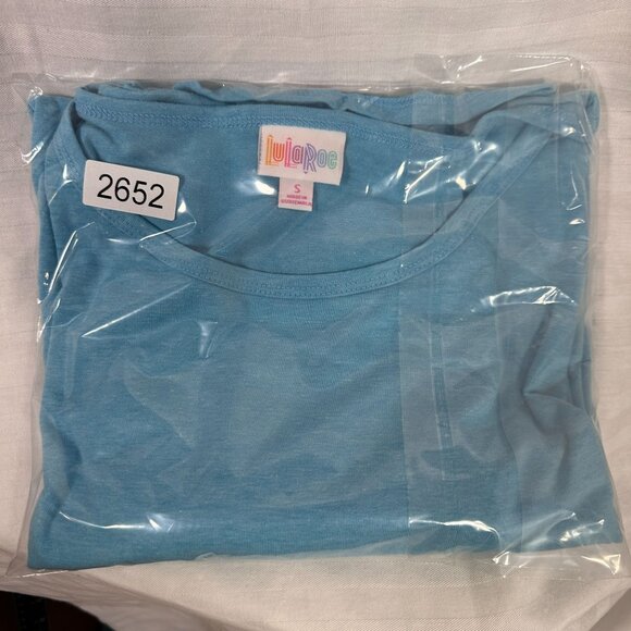 LuLaRoe IRMA Light Aqua Blue Heathered Very SOFT Hi-Low Tunic Top Shirt SMALL S - Picture 7 of 7